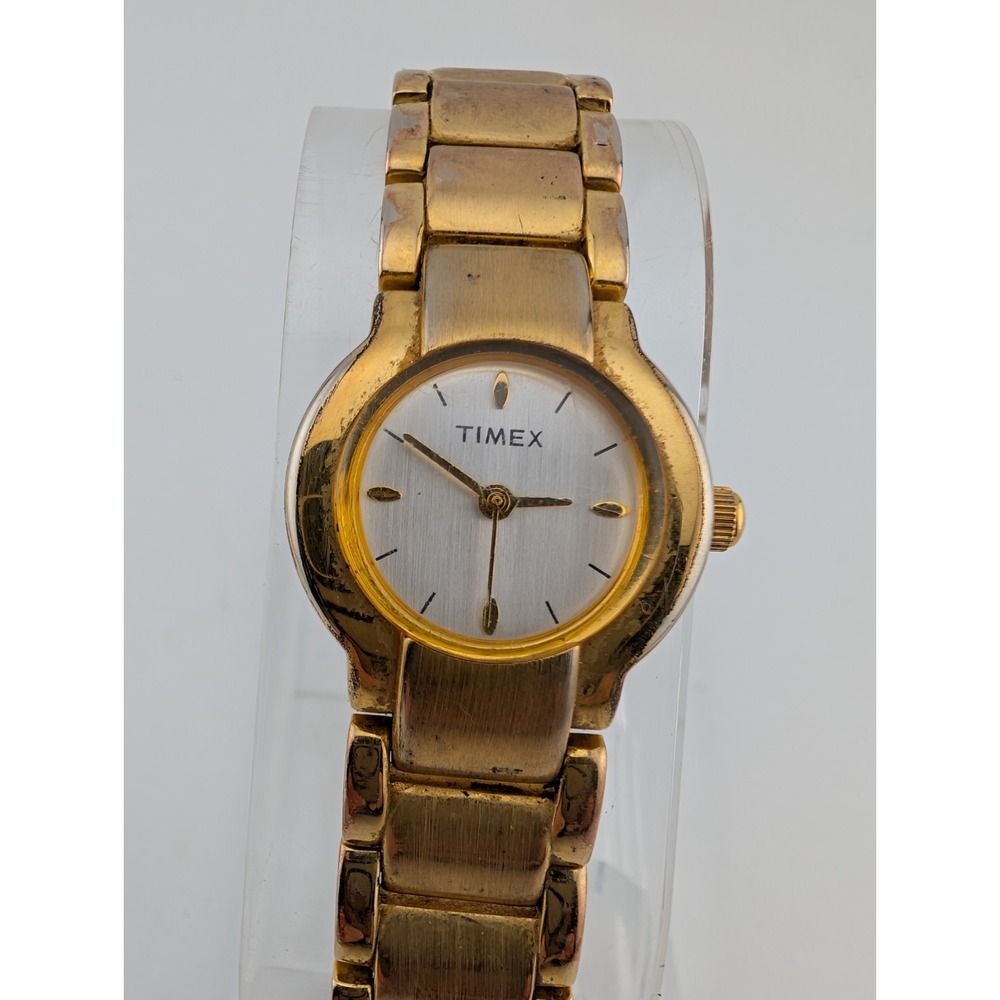 Timex Watch Women‎ 22mm Gold Case 6.25" Band- New Battery